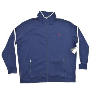 Polo by Ralph Lauren Navy Track Jacket with White Trim and Red Pony